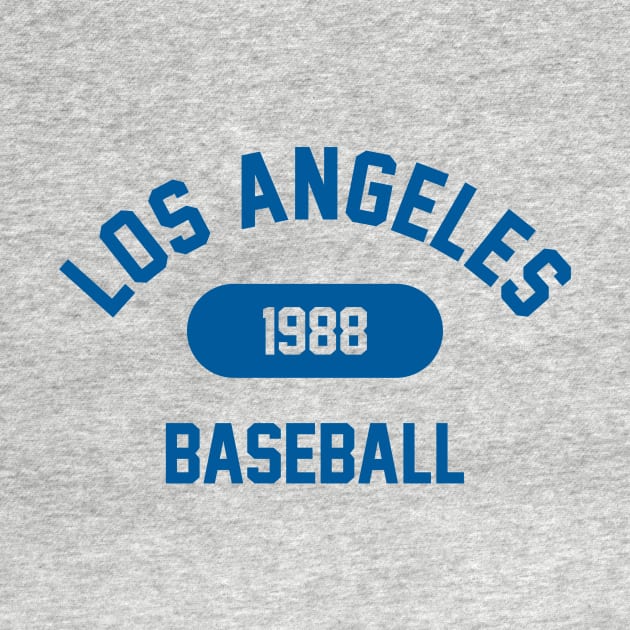 Retro 1988 Los Angeles Baseball Varsity Logo (Blue) by Double-Double Designs